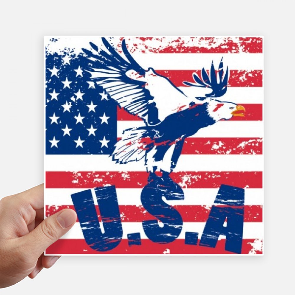 Autocollant grand format aigle multicolore 20x20 cm pour sticker pc portable et deco moto