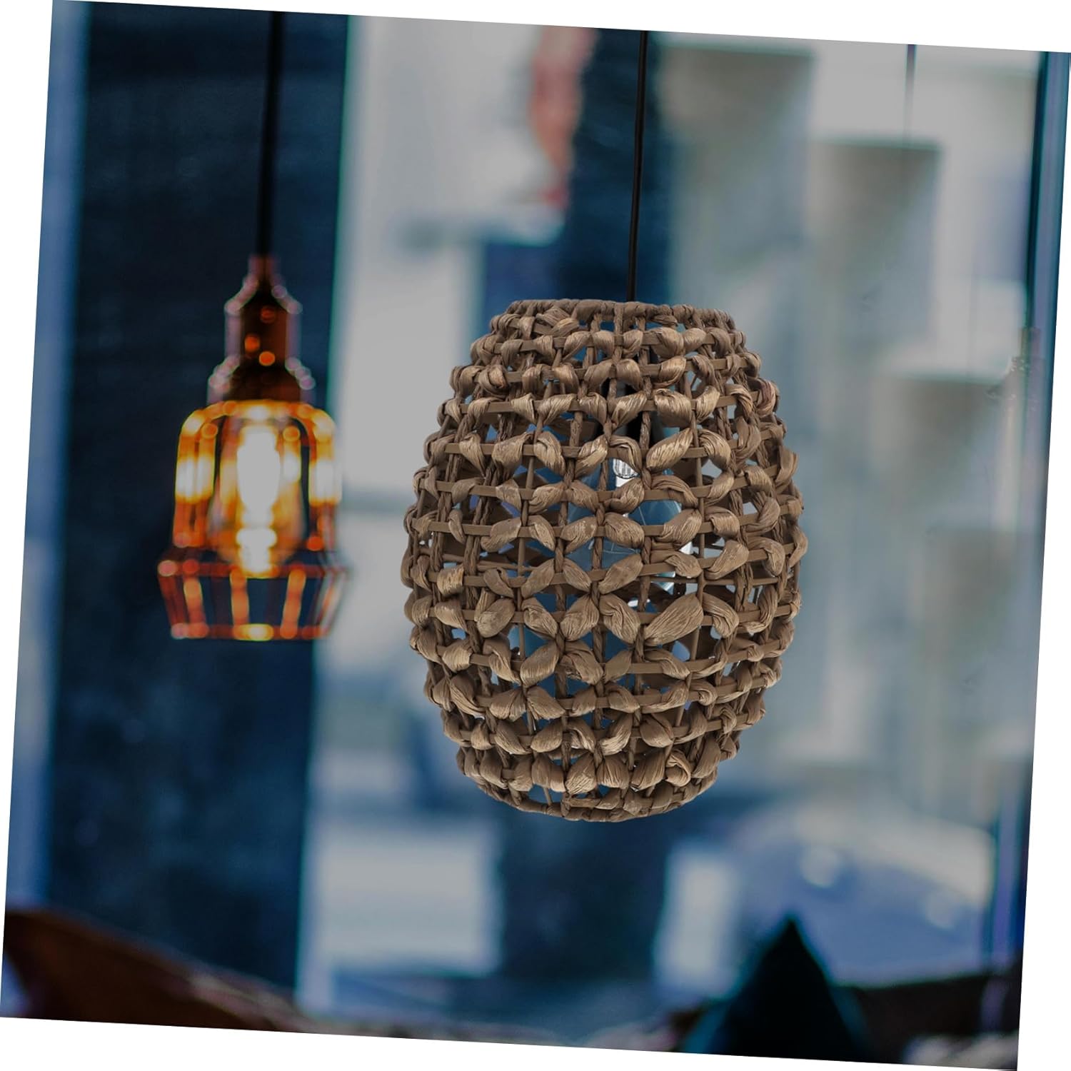 215a Woven Lamp Shade Replacement for Hanging Chandelier Rustic Handcrafted Design for Restaurants and Hotels Fits Bulb Versatile Ceiling Pendant Light Fixture