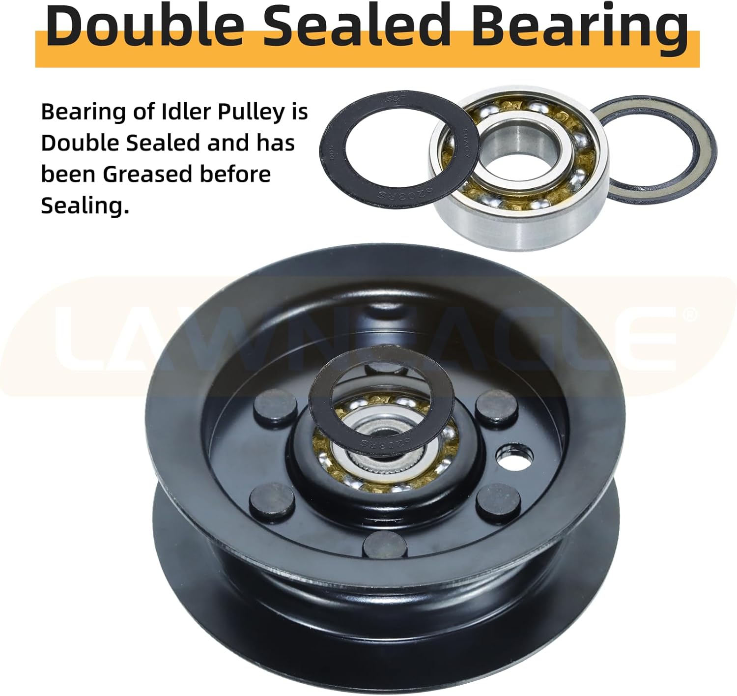 2 Pack 132-9420 Idler Pulley Replaces Toro 132-9420 Flat Idler Pulley, Toro 106-2175 Flat Idler Pulley, eXmark 132-9420 for Toro Timecutter SS5000 Parts, SS5060, Mx5050, MX5060 Riding Mowers
