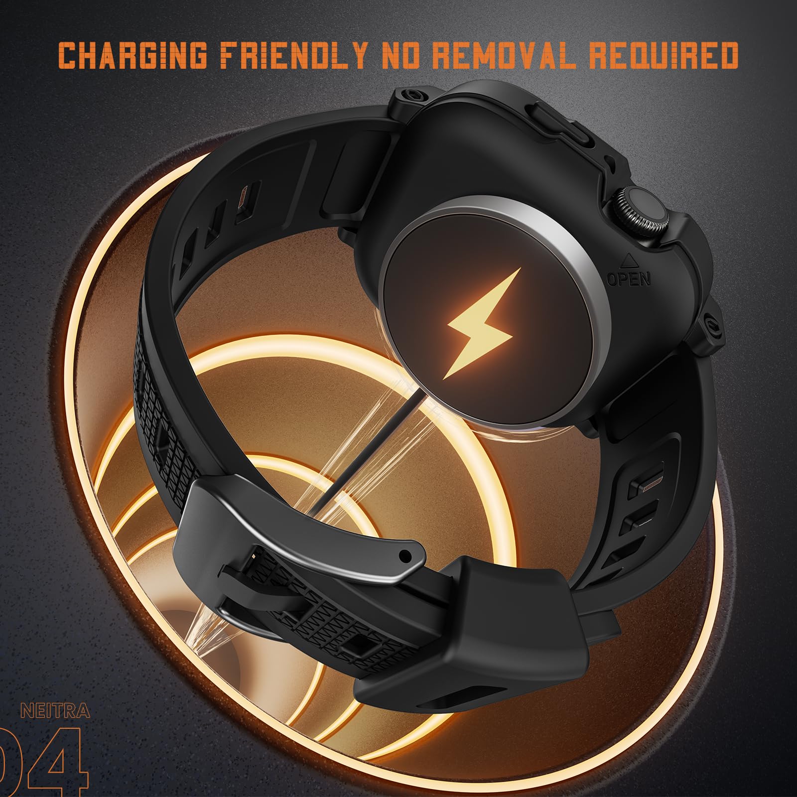 Neitra Wodoodporne etui 3 w 1 360° do zegarka Apple Watch Series 10, ochraniacz ekranu z paskiem, zapasowy pasek do zegarka sportowego, wytrzymałe ochronne etui ochronne do iWatch