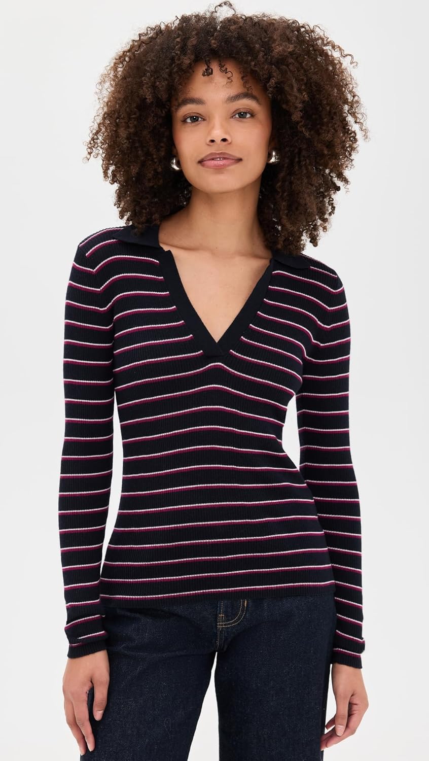 Madewell Women's Merino Silk Johnny Collar Long Sleeve Top - Image 2