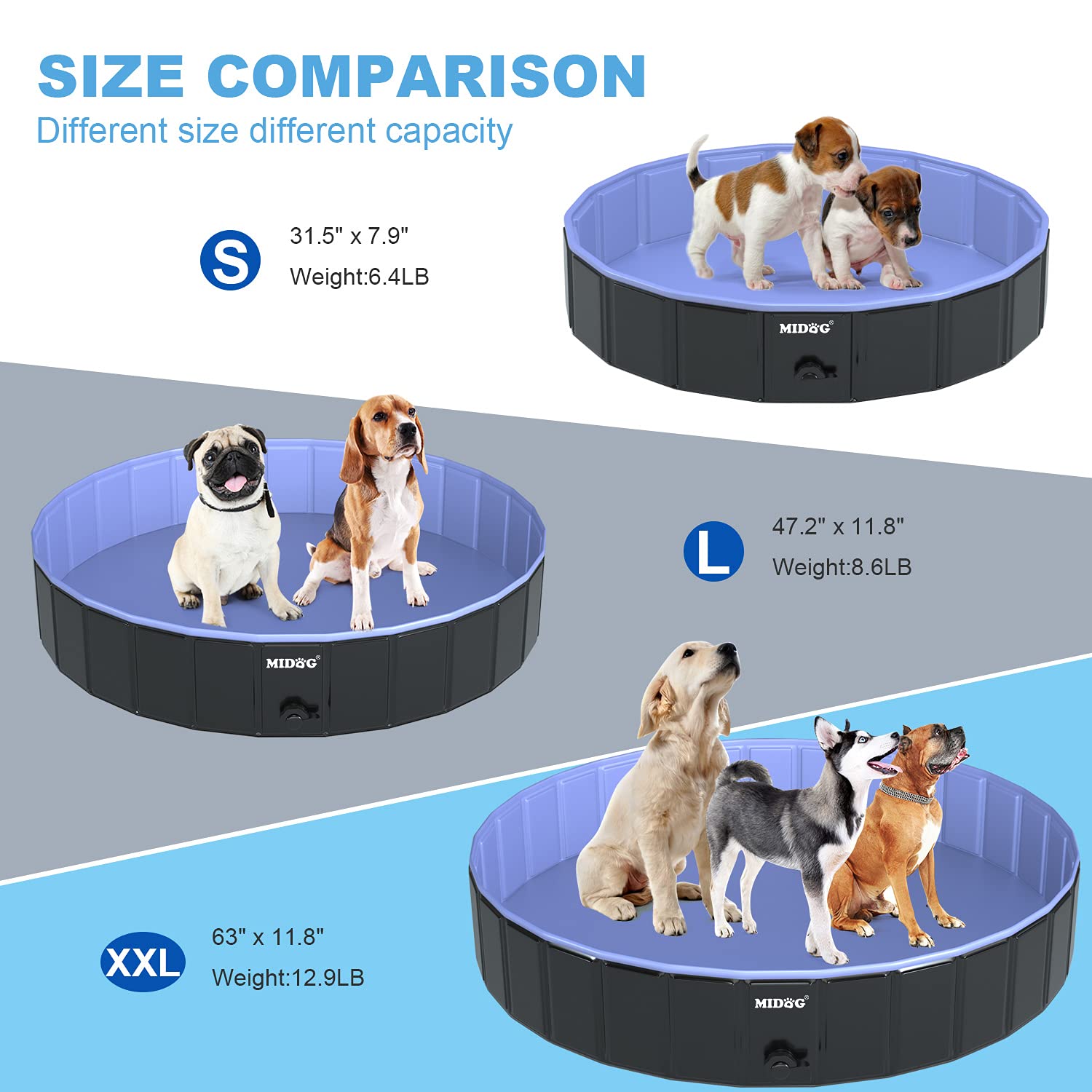 Large Dog Pool Dog Pools For Large Dogs Luapeton Foldable Dog Pool
