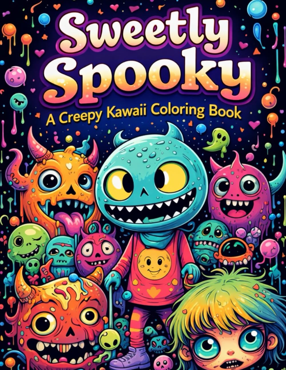 Sweetly Spooky A Creepy Kawaii Coloring Book: 100+ Cute Creatures, Pastel Monsters & Whimsically Weird Scenes for Adults and Teens (8.5x11) (The Mythical Creature Realms Collection)