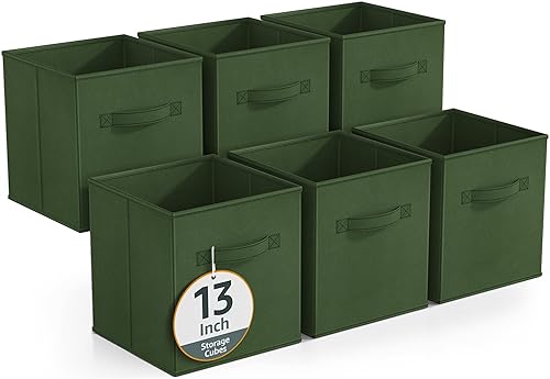 Miniatura 25 de Sorbus - Cubos de almacenamiento plegables, 11 pulgadas, paquete de 6 cestas de tela con doble asa para organizar despensa, armario, estantes