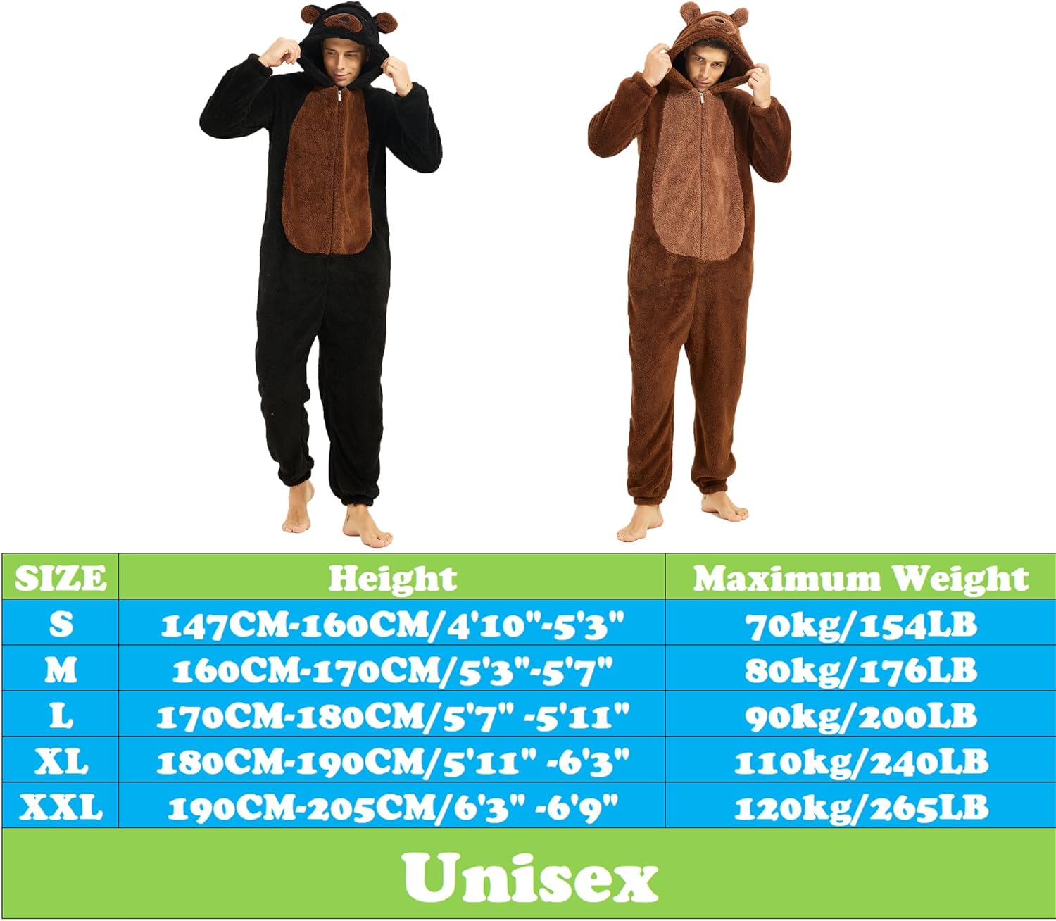 III HHONS Onesie Adult Costume Animal Pajamas Halloween Cosplay Sleepwear for Women/Men - Image 4
