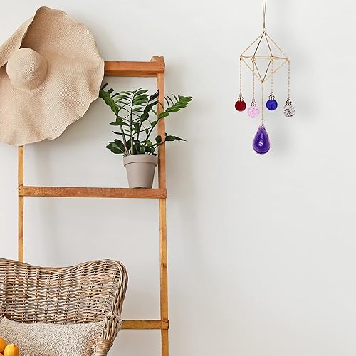 Miniatura 8 de rockcloud Soporte para plantas de aire hecho a mano, de metal, moderno, geométrico, ágata, adorno colgante para decoración del hogar, oficina,
