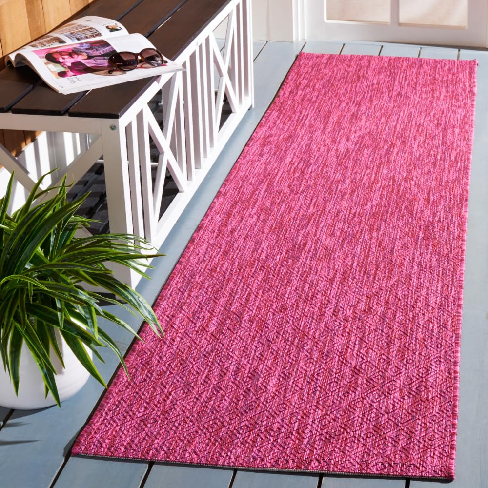 SAFAVIEH Courtyard Collection 2'3" x 8' Red CY8520 Solid Indoor/ Outdoor Waterproof Easy Cleaning Patio Backyard Mudroom Runner Rug
