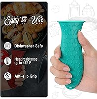 Vista 3 de Joyhalo Fundas para mango de sartén de hierro fundido, paquete de 6 fundas resistentes al calor, fundas de silicona para mango de olla de silicona