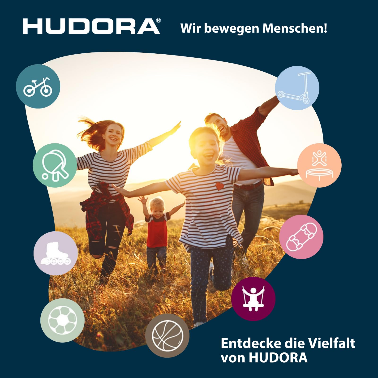 HUDORA Fußballtor RoCo mit Torwand (2-in-1) – Flexibles Targetshot-System – wetterfest, klappbar & stabil – für Kinder und Erwachsene – inkl. Punktzähler und variablen Zielöffnungen