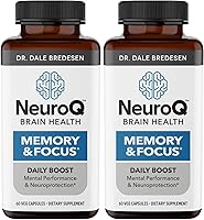Vista 8 de NeuroQ Memoria y Enfoque - Mejora el Rendimiento Cognitivo y la Función Cerebral Saludable - Fórmula Neuroprotectora por Dr. Dale Bredesen - Gotu