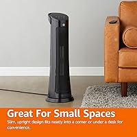 Vista 7 de Yaxa Basics 28-Inch Oscillating Tower Heater With Overheat and Tip-Over Protection, Fast Heating, 2 Heat Settings, Fan Mode, Timer, Remote