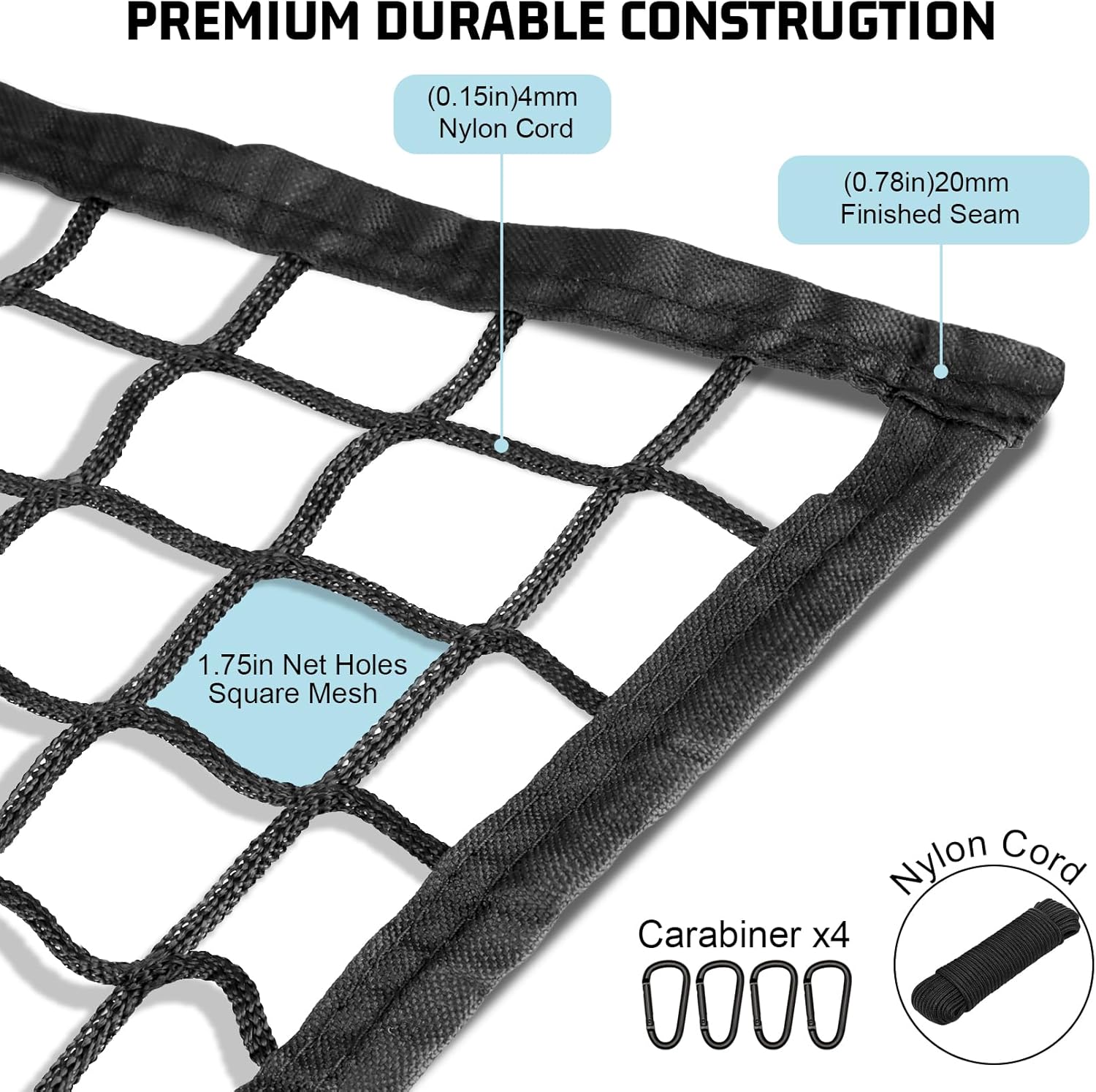 Baseball & Softball Backstop Nets, Heavy Duty Sports Practice Nets, Sports Netting Barrier,DIY Ball Net,Hitting Net for Baseball, Hockey, Soccer, LAX and More