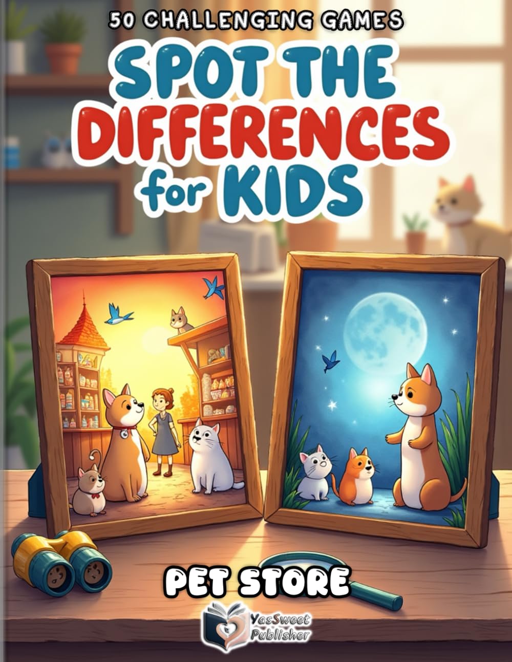 Spot the Differences for Kids – Pet Store Puzzle Book: Find the 5 Differences in Fun Zoo Scenes | 50 Spot the Difference Puzzles for Kids Ages 4-8 | ... Book (Spot the Differences Adventure Series)