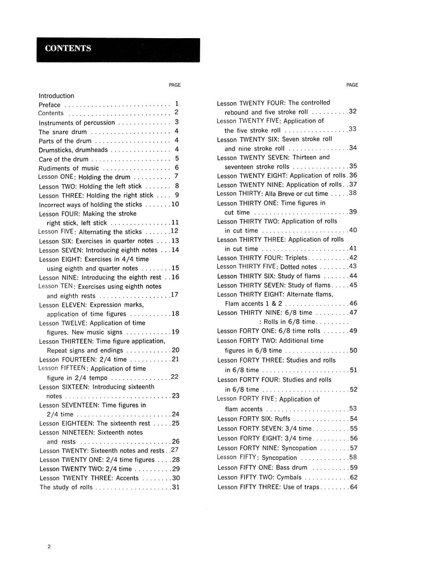 Drum method for band and orchestra - book 1: 01