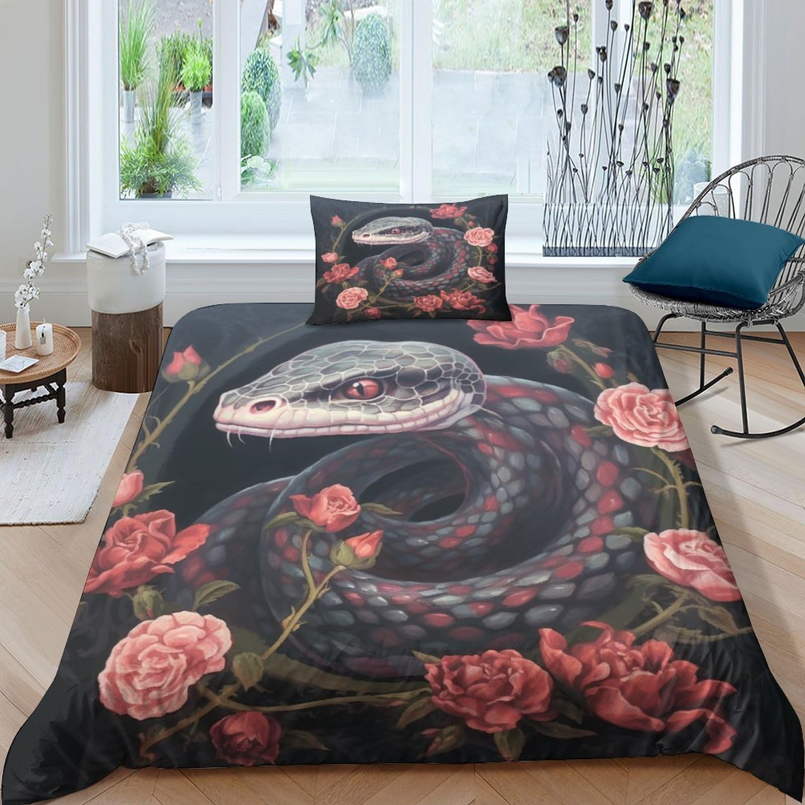 Housse de couette serpent 3D, le cadeau idéal pour passionnés de nature