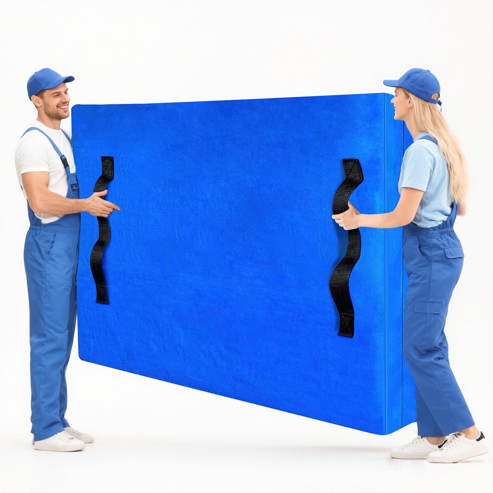 Heavy Duty Mattress Bags for Moving and Storage, Extra-Thick Queen Size Mattress Bag for Moving with 12 Handles, Reusable and Durable Storage Bag Protector with Zipper, Blue-image-10