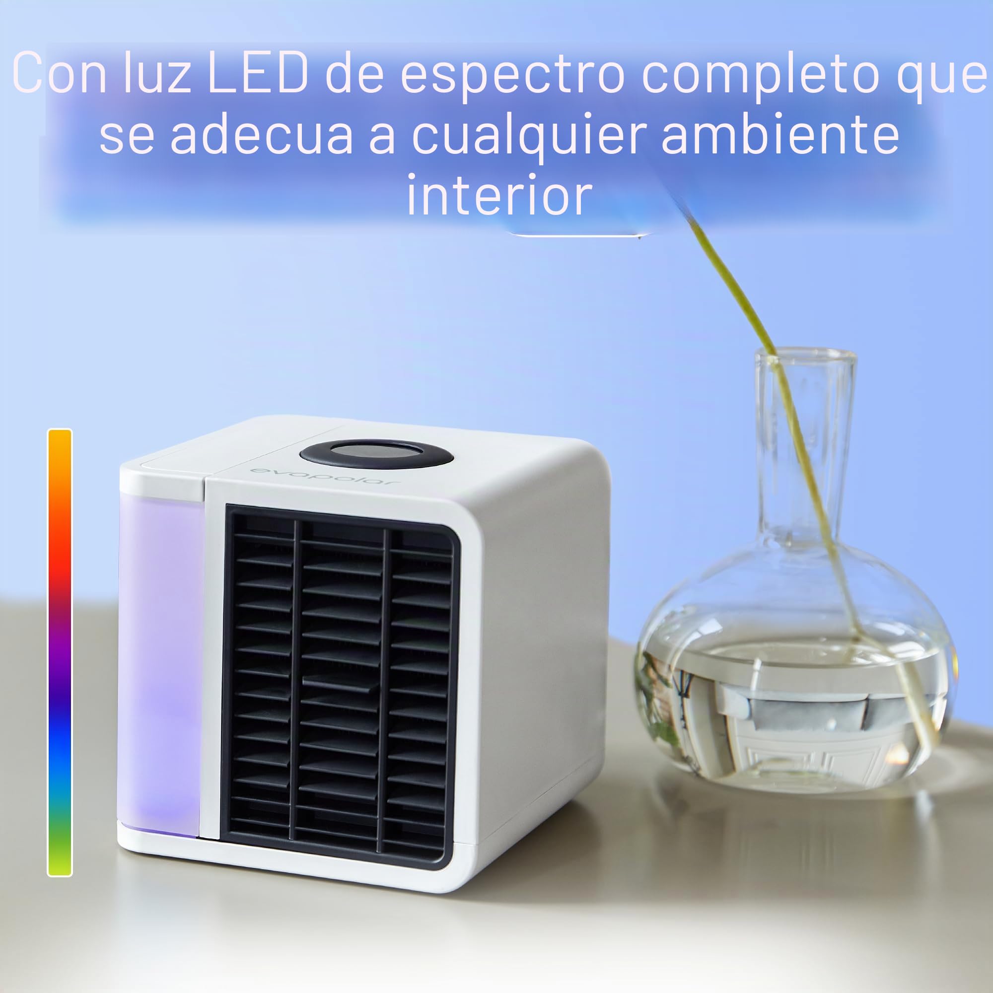 Aire Acondicionado Portátil - Climatizador Frio Portatil - Enfriador de Aire Personal y Humidificado, Evapolar Evalight Blanco Ev-1500