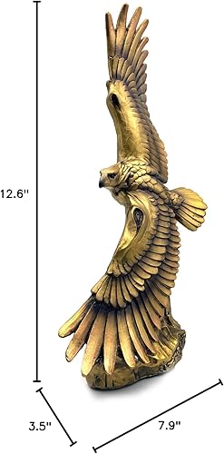 Miniatura 9 de Escultura de estatua de águila de resina de 13 pulgadas, regalo de frgurina para el hogar, oficina, sala de estar, escritorio, decoración decorativa