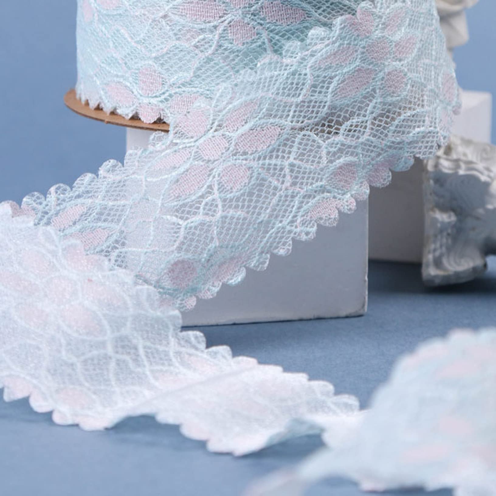 Wykończenie frędzlami Taśmy do haftu 1,5", 10 jardów, wstążki jednostronne, materiały ​​tworzenia kokard, opaski na głowę DIY, szycie(Gray Blue)