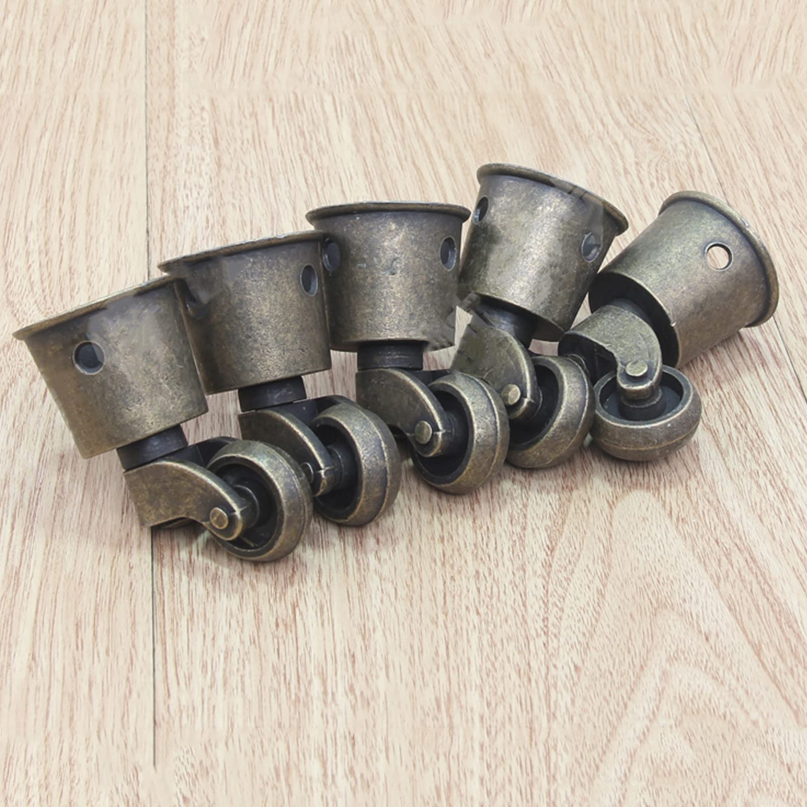Roulettes Pivotantes Vintage En Alliage De Zinc - Lot De 4, Diamètre 5 Cm, Hauteur 10 Cm | Pour Meubles : Tables, Chaises, Armoires, Pianos - 3