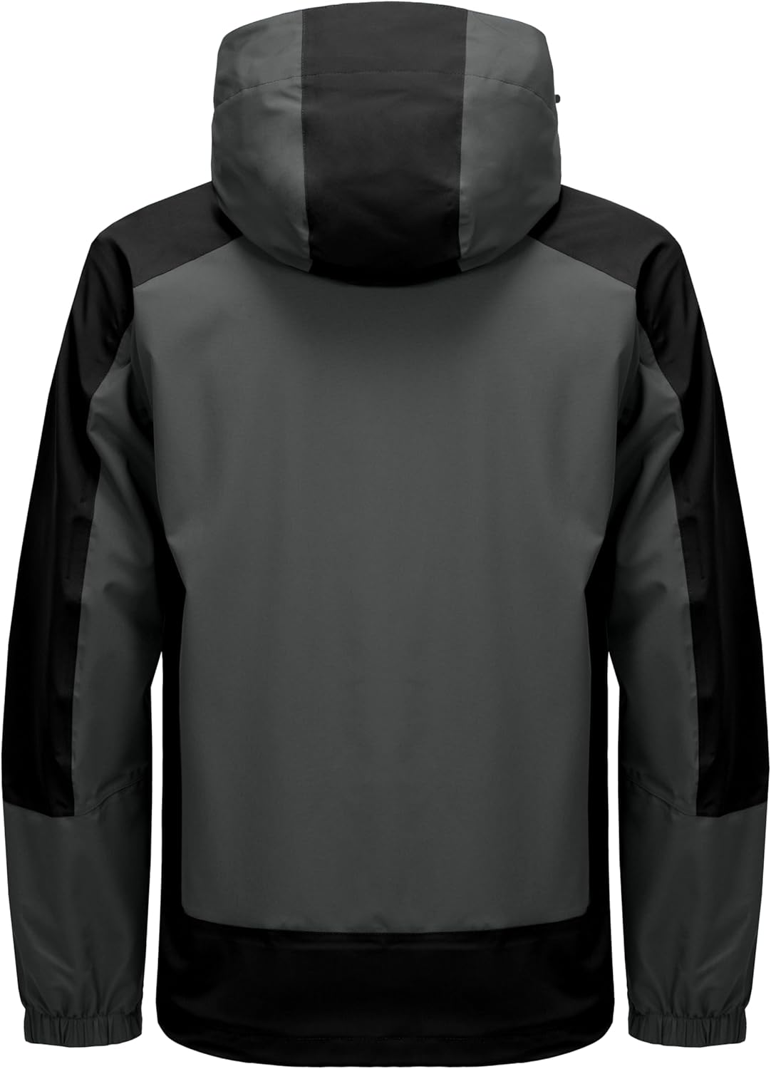 Little Donkey Andy Men's Rain Jacket with Detachable Hood Waterproof Lightweight Breathable Raincoat for Hiking Travel Casual Grey/Black S - Image 3