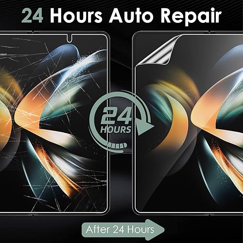 Miniatura 4 de YWXTW 3 en 1 - Protector de pantalla de privacidad para Samsung Galaxy Z Fold 4 y protector de lente de cámara 1 exterior  1 protector de pantalla