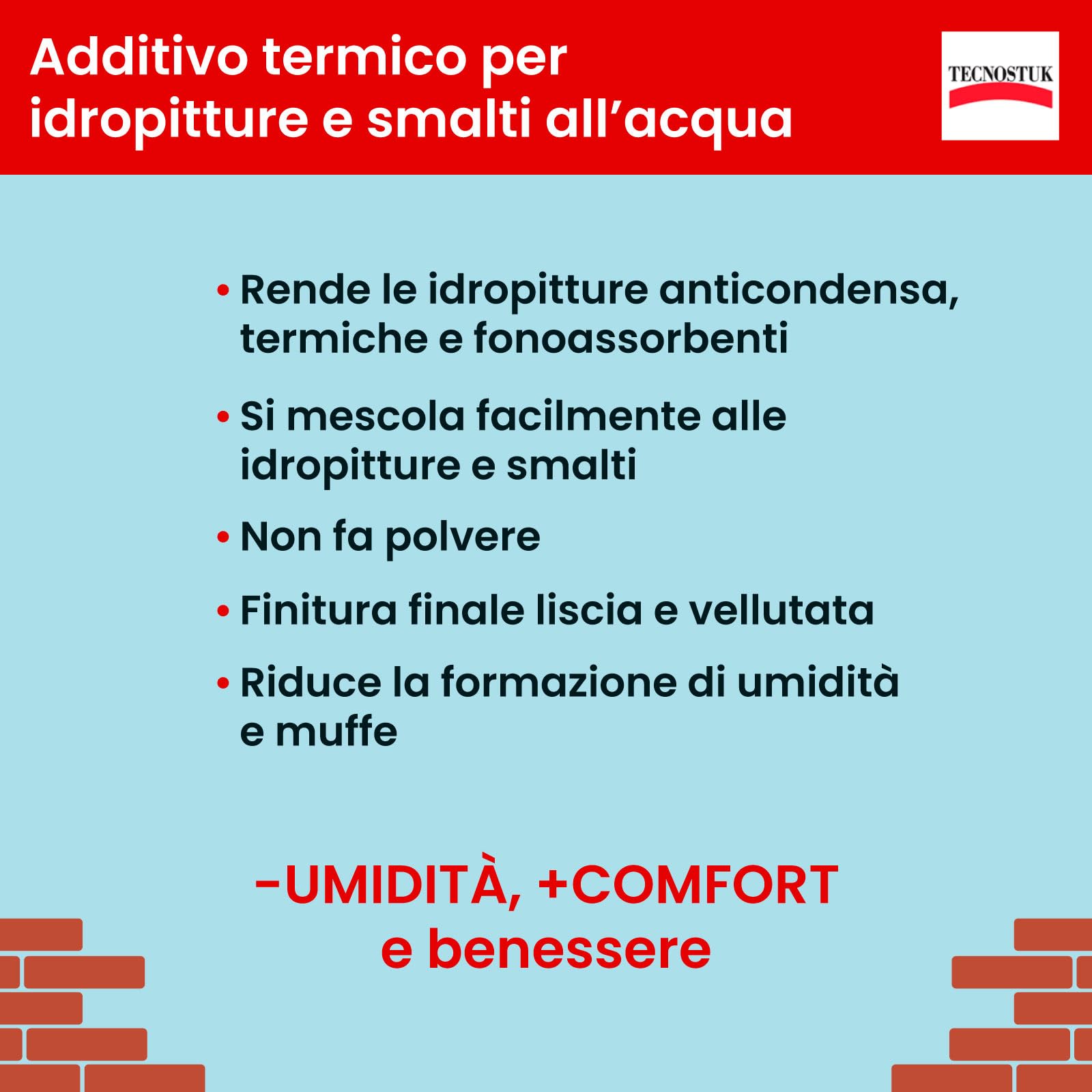 Eurocali Termika Mix Tecnostuk Lot de 3 additifs thermiques pour peintures à l'eau et vernis à l'eau. Fabriqué en Italie