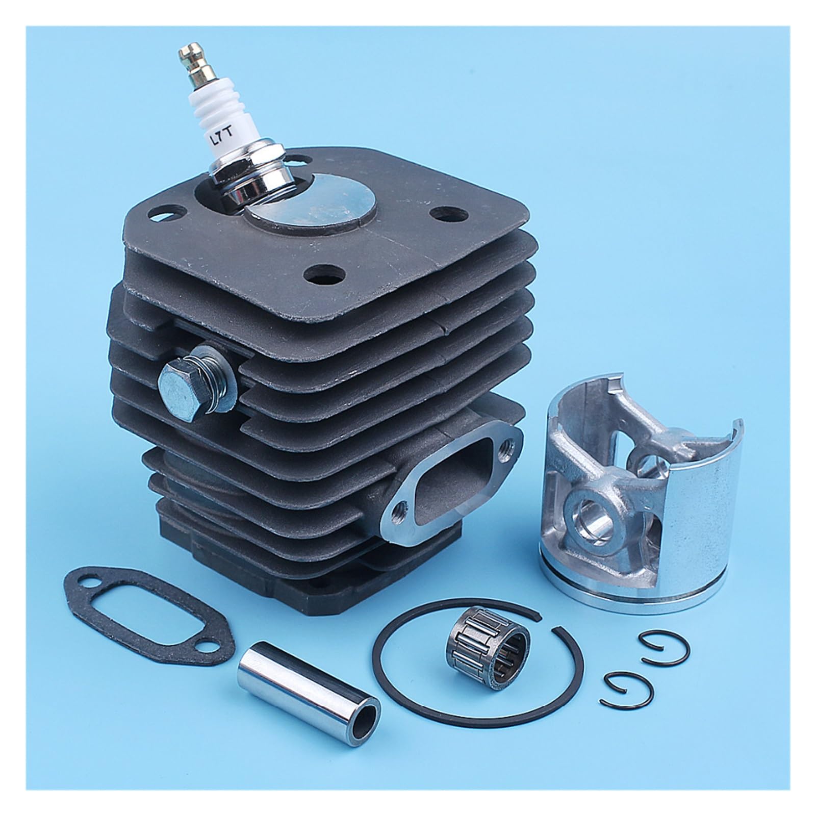 Pistón de Cilindro de 48mm, Kit de cojinete de Pasador de 12mm for Husqvarna 262XP 262 261, Piezas de Repuesto de Junta de Escape recubierta de Motosierra