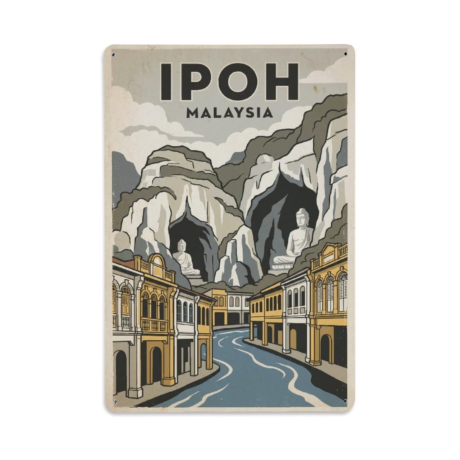Metal Tin Sign Malaysia Ipoh Retro Travel