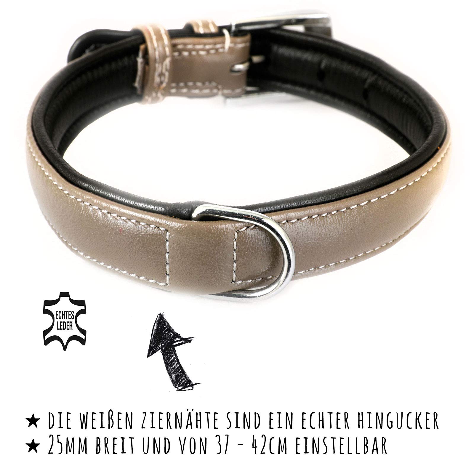 MONKIMAU Hundehalsband - Halsband für Hunde echt Leder MONKIMAU Hundehalsband - Halsband für Hunde echt Leder