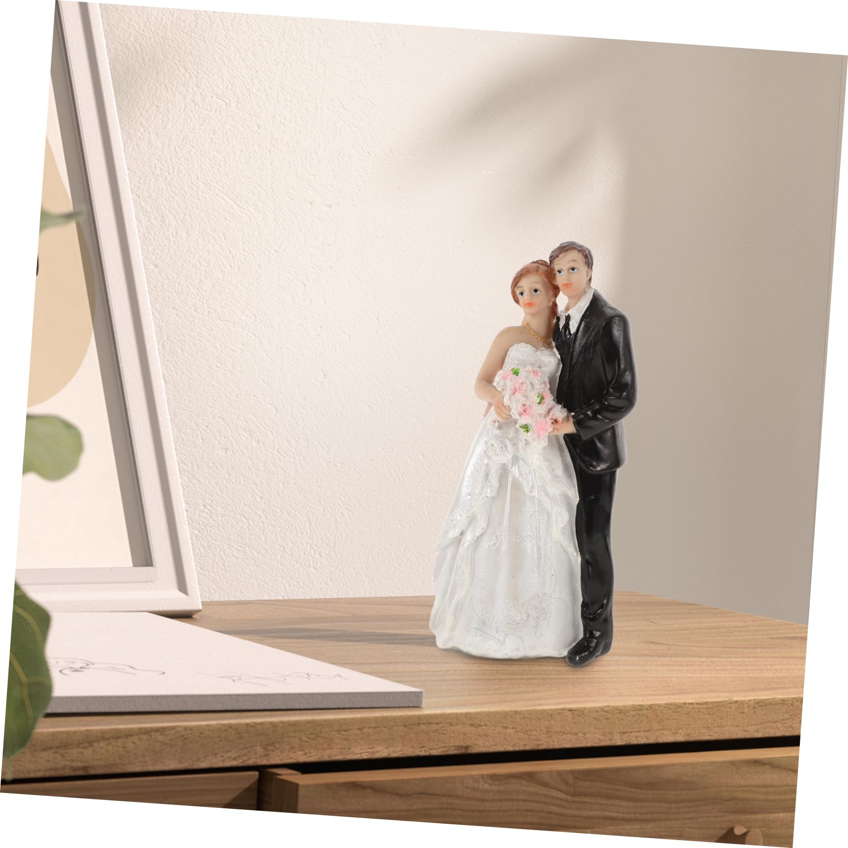 CHILDWEET Mr und Mrs Hochzeit Elegante Hochzeitstortenfiguren aus Synthetischem Harz mit Einzigartigem Design und Langlebiger Vielseitiger Nutzung als Hübsches Brautpaar für Cupcake