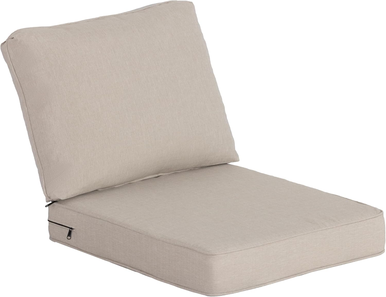 COZYVIDA Outdoor Deep Seat Cushion Set of 2,24" x 27.5"x4.5" Patio Cushions Resilient Foam Filling, Water-Resistant Stain-Resistant UV-Resistant 1000+ Hrs, Weather Resistant,YKK Zippers,Putty
