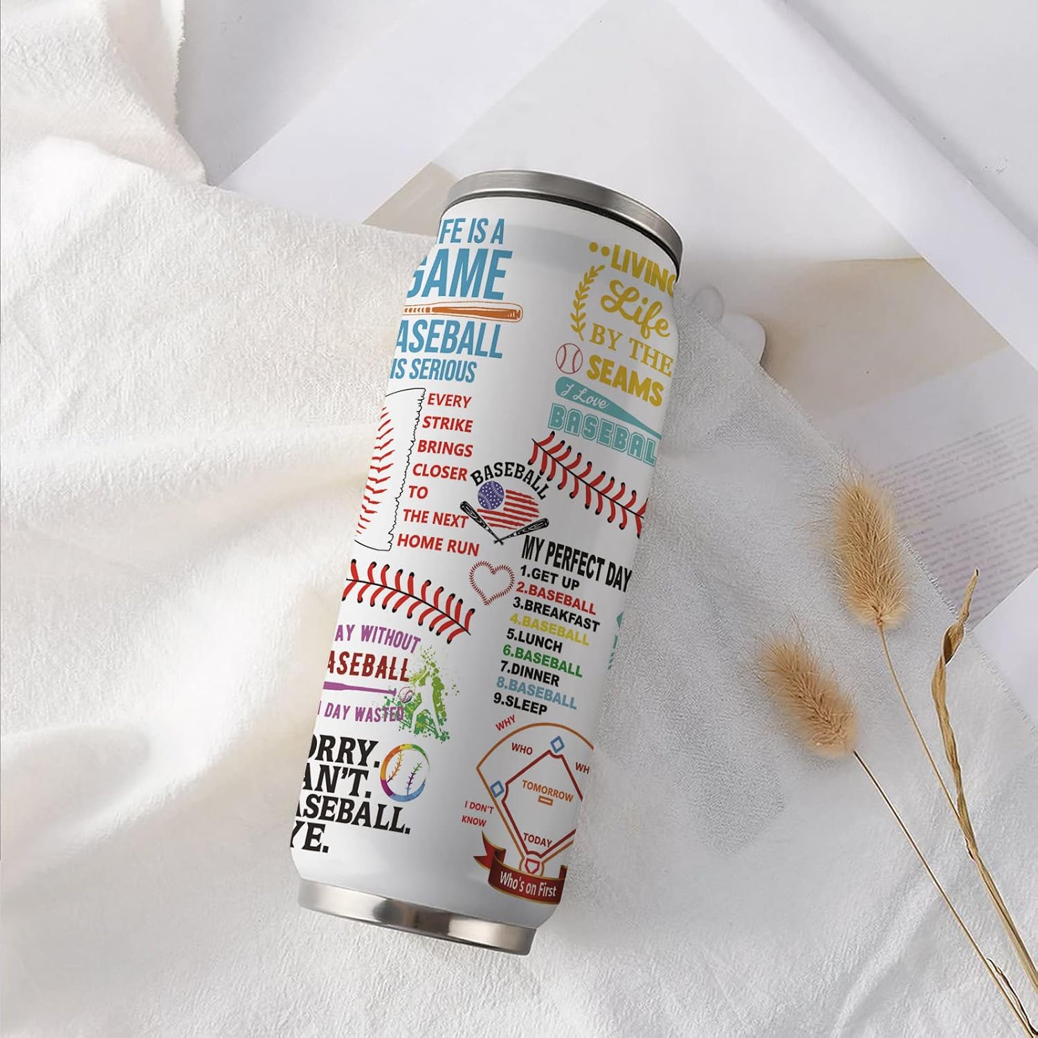 Baseball Tumbler Cup 17oz Stainless Steel Insulated Travel Mug Tumblers Cup Baseball Gift for Women Men Mom Gifts for Birthday Christmas - Image 7