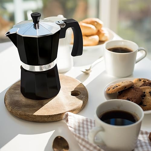 Vista 8 de Zulay Moka Pot - Cafetera para estufa de café expreso, a prueba de fugas, acero inoxidable, fácil de limpiar, mango y perilla resistentes al calor