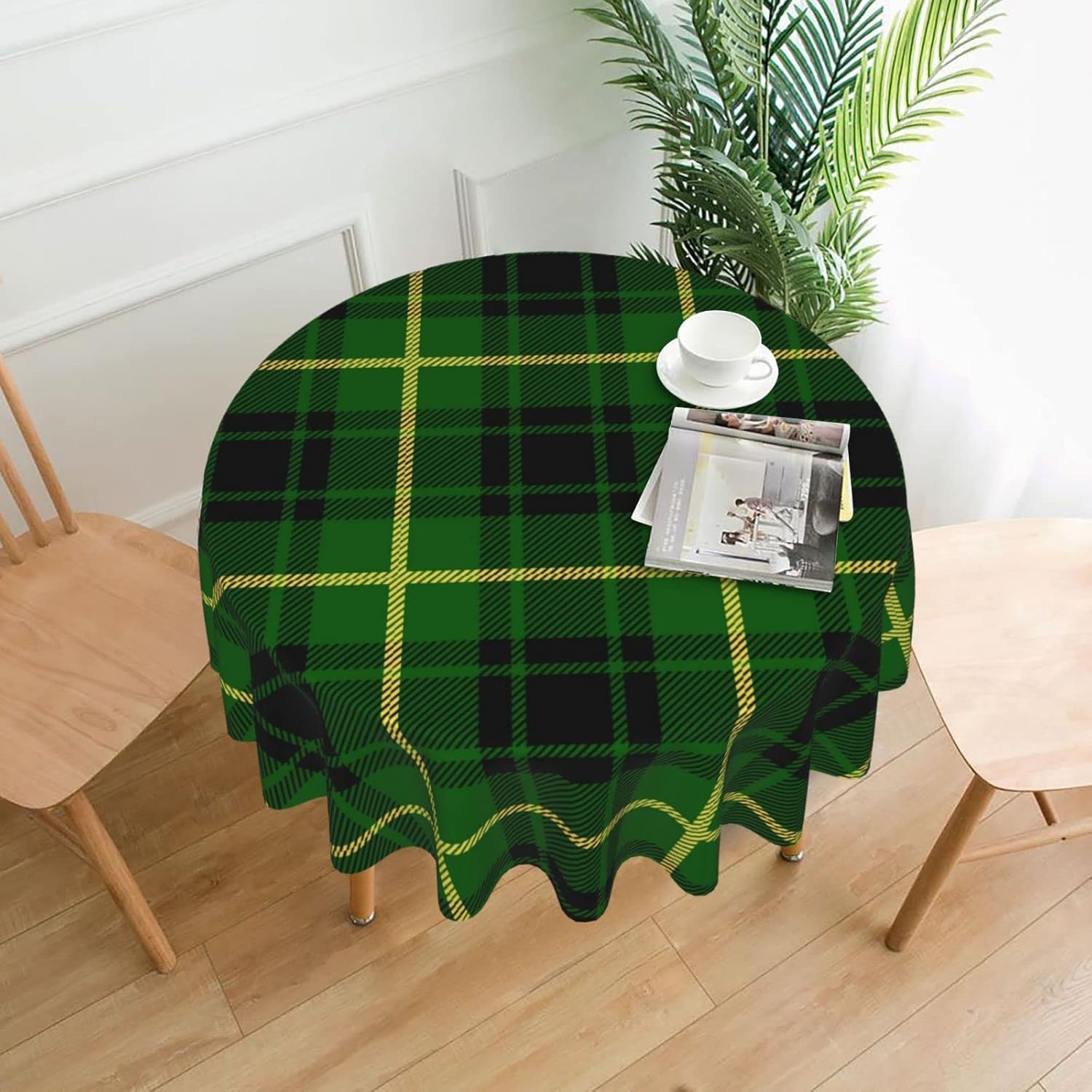 Tablecloth Round, Clan MacArthur Tartan Washable Table Cover for Farmhouse Kitchen Dining Picnic Party Indoor Outdoor Table Mats 60 inch