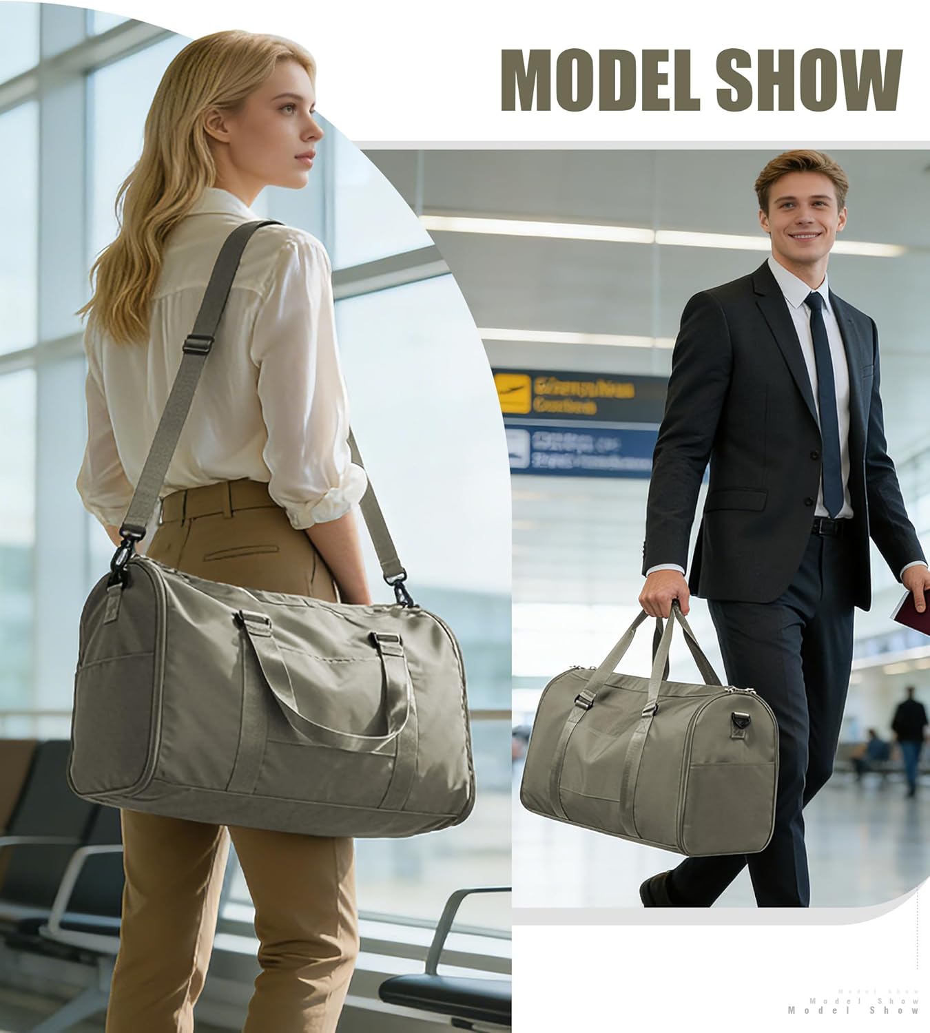 Garment Bag for Travel Duffle Carry on Spirit Airlines Personal Item Travel Bags Large Sports Tote Gym Waterproof Weekender Luggage Weekend Bags Airplanes Eessentials Women Men Green