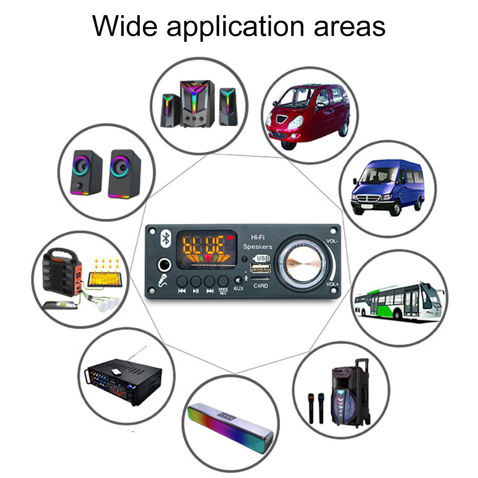 Verstärker für Anrufaufzeichnung, Audio-Verstärker-Chip | Blue-Tooth-kompatibles Modul 2 x 80 W | Anzeige der Digitalröhre mit USB-Schnittstelle | MP3-Player mit Aufnahmefunktion