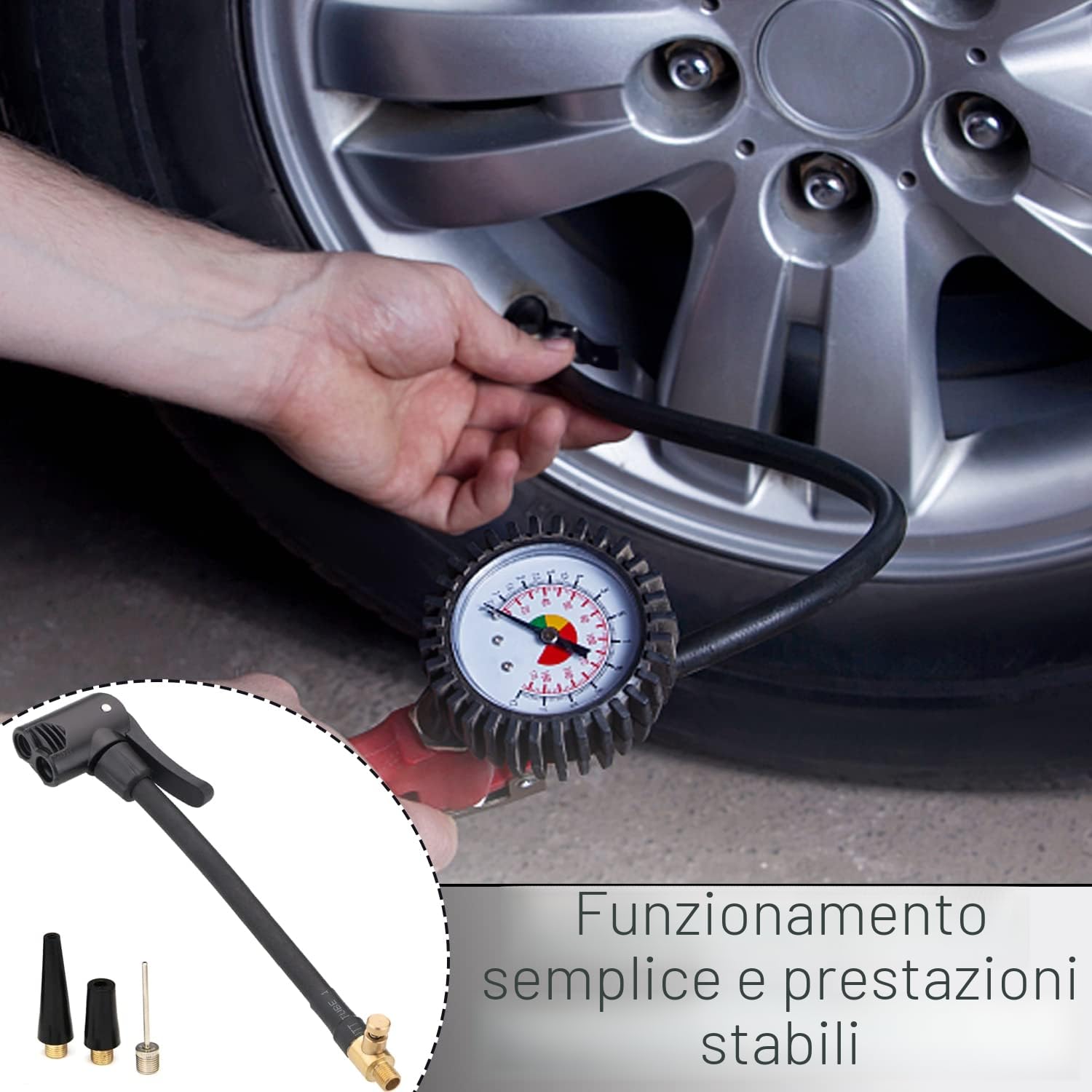 Connettore Valvola Pneumatica Universale Air Chuck Pneumatico Adattatore Valvola bici per Auto Adattatore a Sgancio Rapido per Gonfiatori Pompa d'Aria Compressore