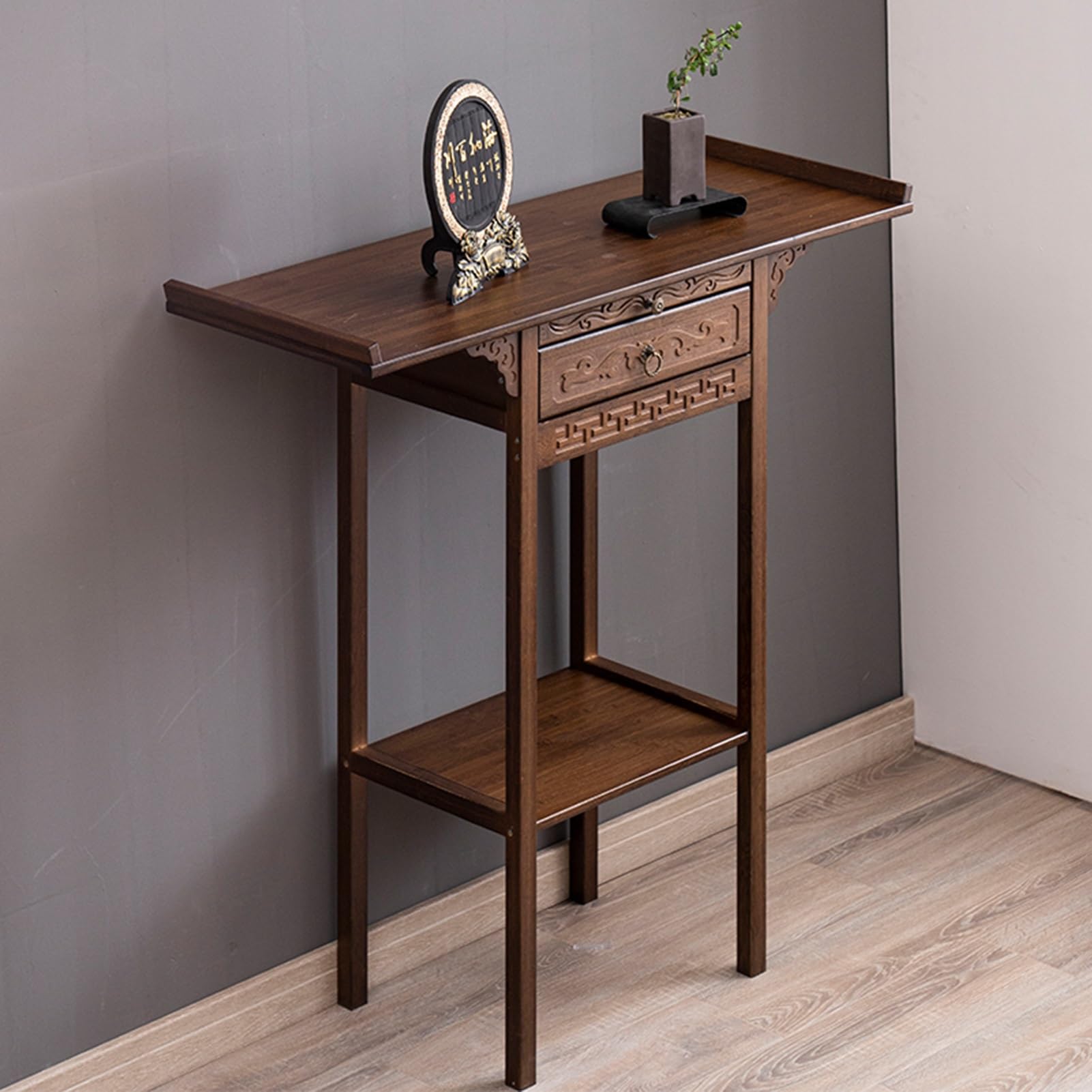 Table d'autel bouddhiste 100 cm résolvant le manque d'espace zen