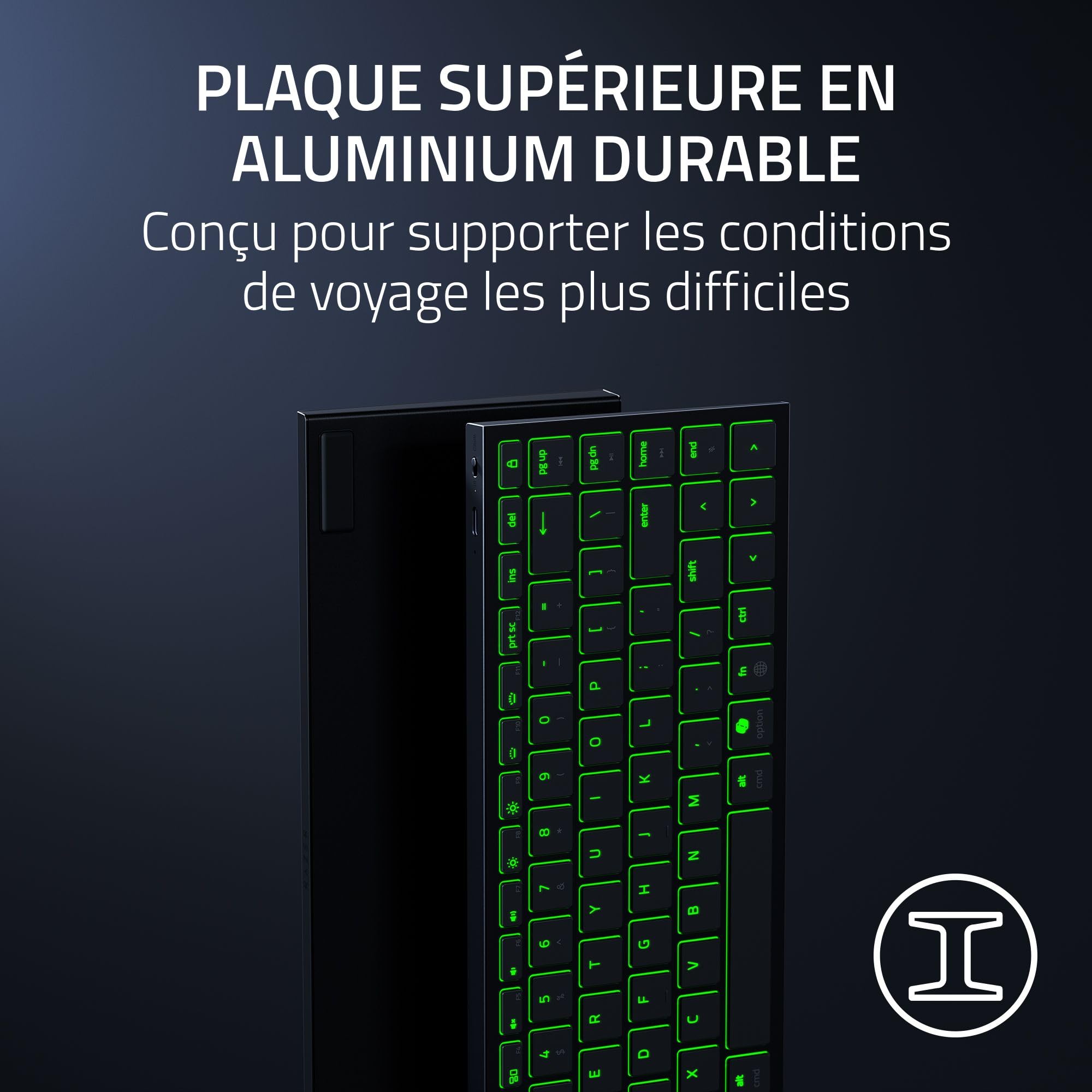 Razer Joro Portable Keyboard - Clavier sans Fil Rétroéclairé Compact - Bluetooth - WiFi - Low Profile - USB-C - Compatible Apple macOS & iOS - PC Windows - Clavier Francais AZERTY | Noir