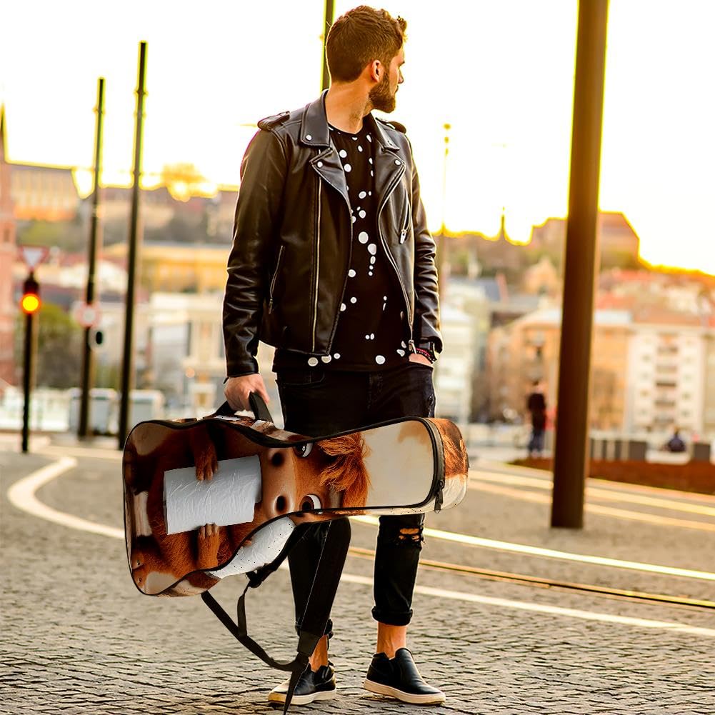 Gitarrentasche, volle Größe, 99 cm, 101,6 cm, 104,1 cm, für Akustikgitarre, Konzertgitarre, 10 mm dick, gepolstert, wasserdicht, mit Tasche, verstellbarer Schultergurt, stoßfest, Mehrfarbig 4