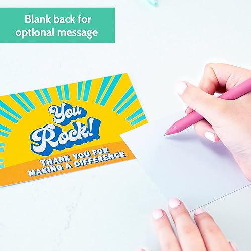 Miniatura 3 de T MARIE 50 postales de agradecimiento Tarjetas retro You Rock de 4 x 6 para regalos de agradecimiento a empleados, tarjetas de agradecimiento a