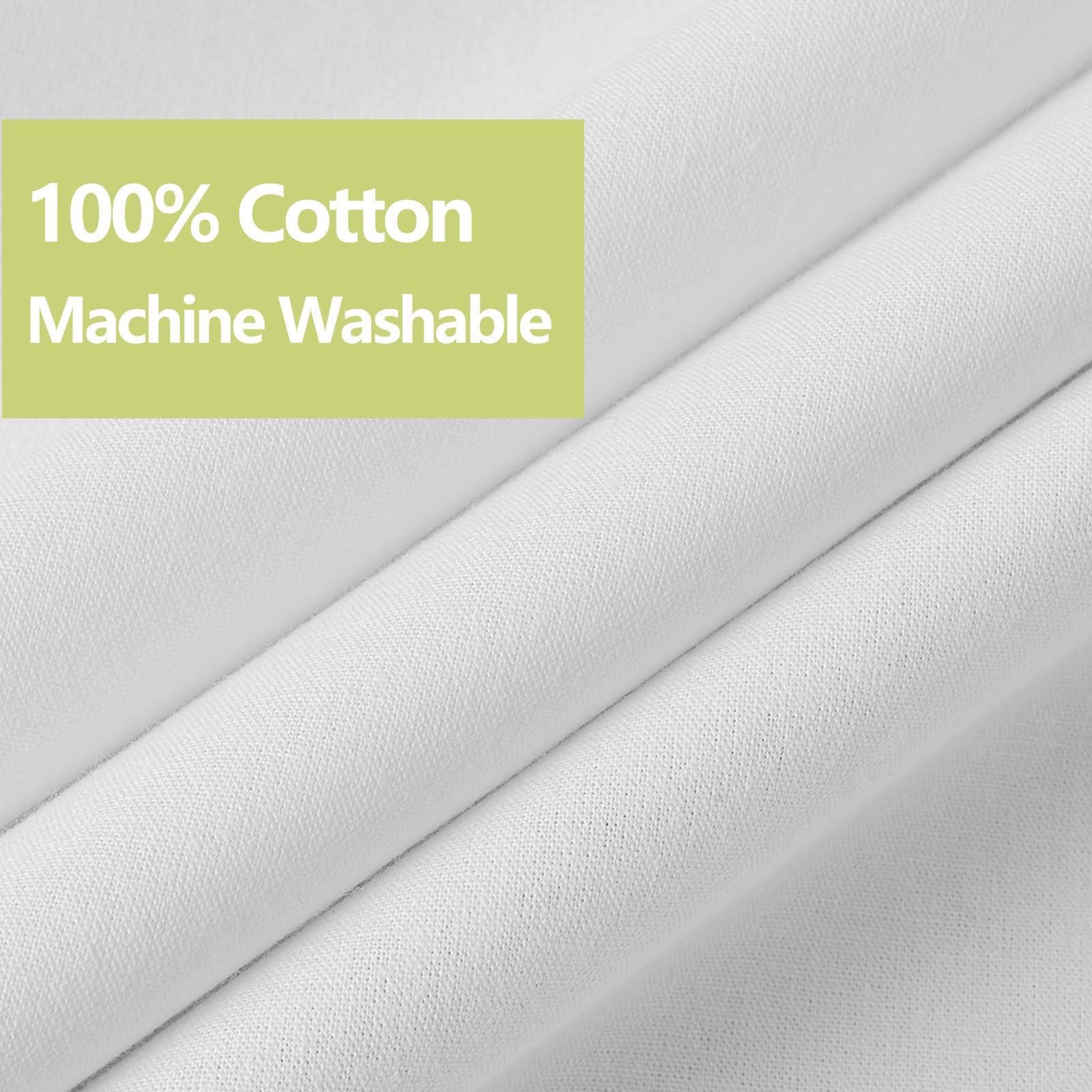YISURE Rideau de douche extra long en coton, 213 cm, blanc texturé, très résistant, imperméable pour salle de bain, hôtel, luxe, lavable, 183 x 213 cm