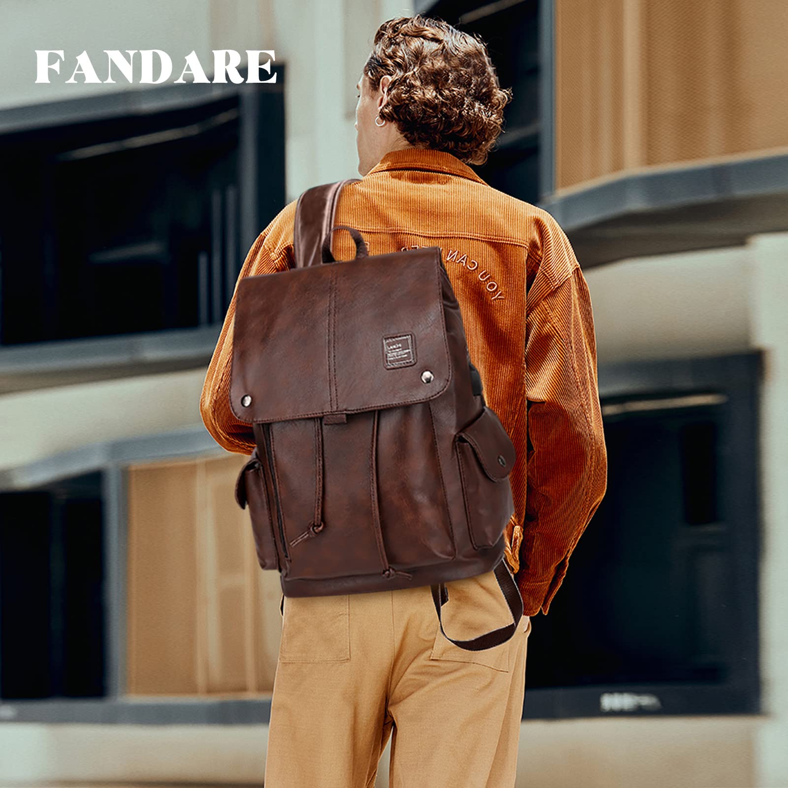 FANDARE Rucksäcke Wasserdicht Daypacks Junge Ranzen Schulranzen mit USB-Ladeanschluss für 15.6 Zoll Laptop Taschen Herren Schulrucksack Schultasche für Arbeit Wandern Reisen Camping Schule Rucksack