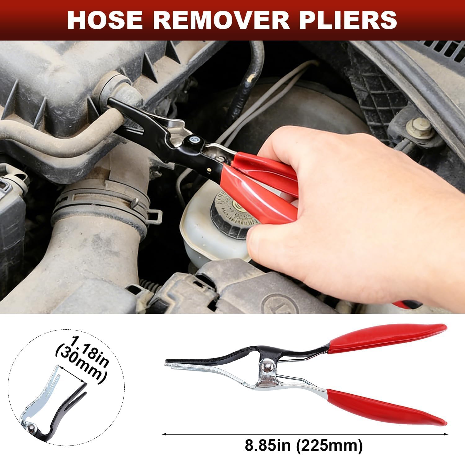 8MILELAKE 8Pcs Fuel Line Disconnect Plier Set, Fuel Line Hose Clamp Removal Pliers, Electrical Disconnect, Push Pin Tools, Relay Puller, Panel Clip Remover & Filter Caliper