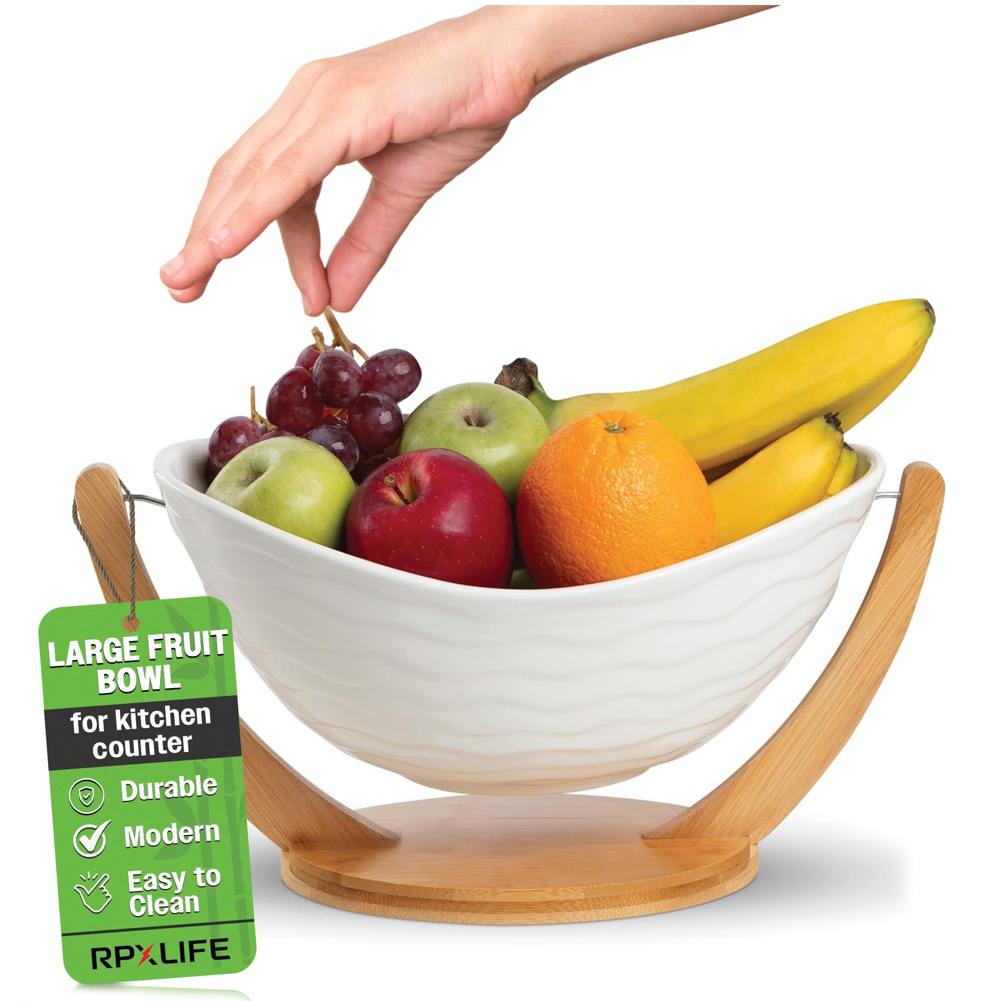RPXLIFE Large Fruit Bowl for Kitchen Counter - 13