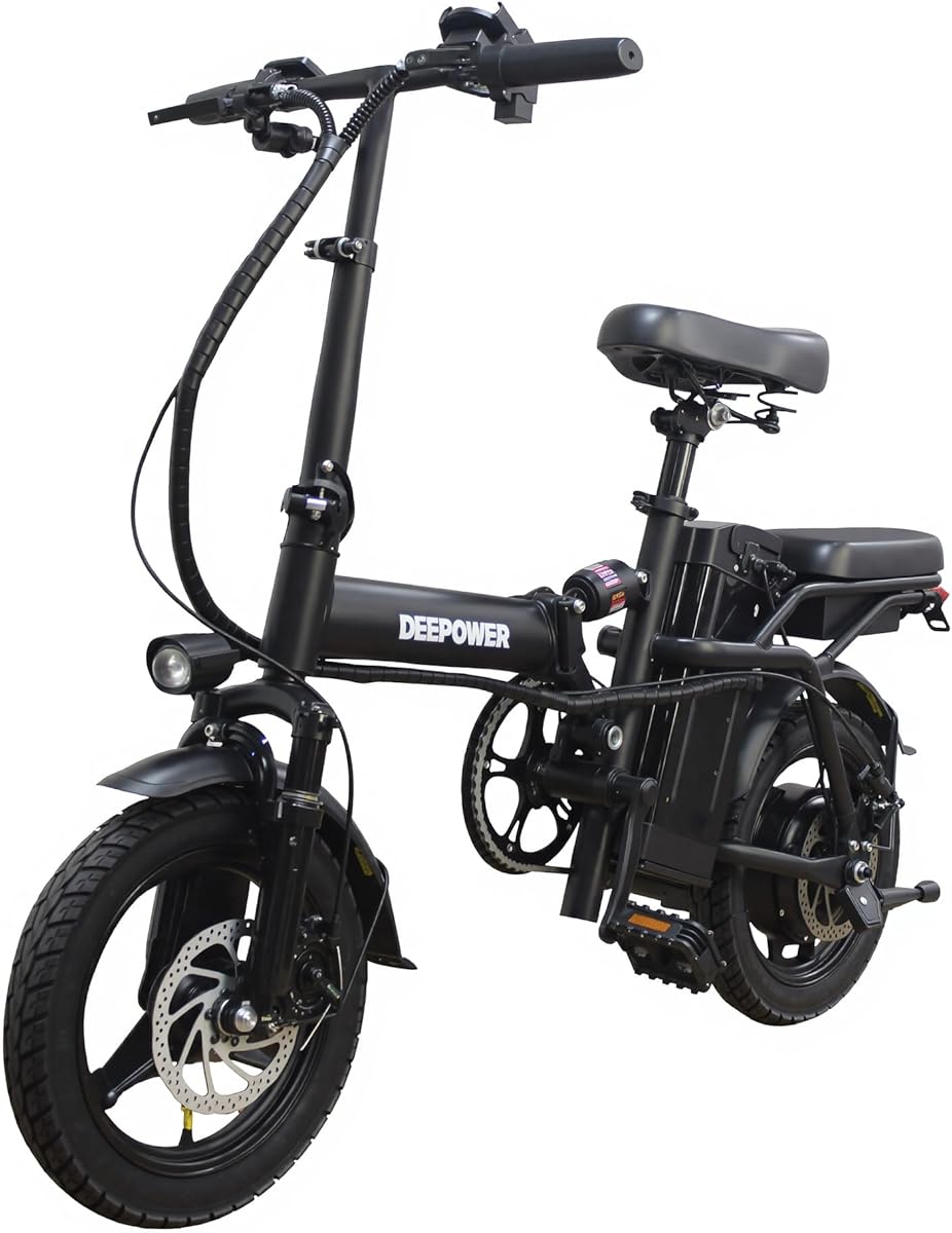 14" Compact Electric Bike, 20 MPH, Dual Disc Brake, Portable and Comfort, Foldable E-Bike for Adults