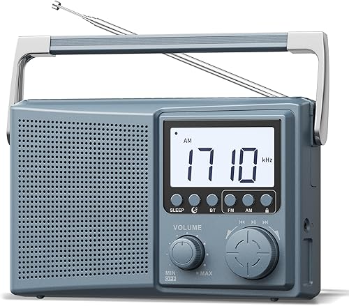 LEOTEC Radio AM FM con Bluetooth, radio portátil de recepción fuerte, enchufe de pared, funciona con pilas, 10 sonidos de ruido blanco, temporizador