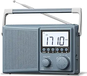 LEOTEC Rádio AM FM com Bluetooth, rádio portátil, recepção forte, plugue na parede, operado por bateria, 10 sons de ruído branco, temporizador de sono digital, conector de fone de ouvido, controle de