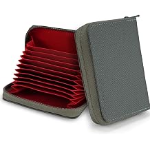 TACTICAL_GEEK PC1 EDC 11-Slot Nylon Card Holder for Credit Cards, Lightweight Zippered Minimalist Wallet for Men and Women, with Coin Pouch, Ultra-light and Waterproof Grey
